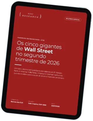 Prévia do relatório em um tablet: Os cinco gigantes de Wall Street no segundo trimestre de 2026