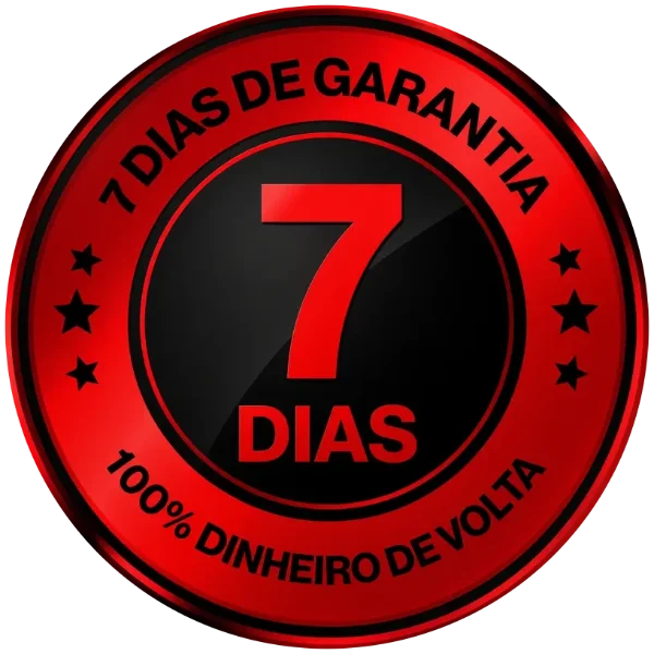 Selo 7 dias de garantia, 100% dinheiro de volta
