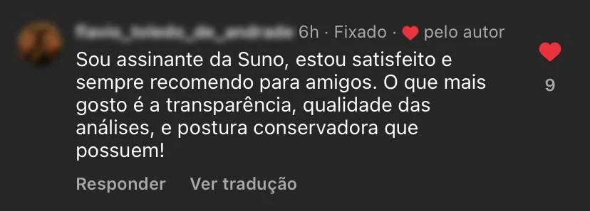 Depoimento: sou assinante da Suno, estou satisfeito e sempre recomendo para amigos