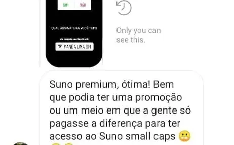 Mensagem de assinante da Suno Premium