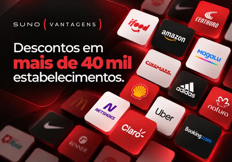 Suno Vantagens: descontos em mais de 40 mil estabelecimentos.